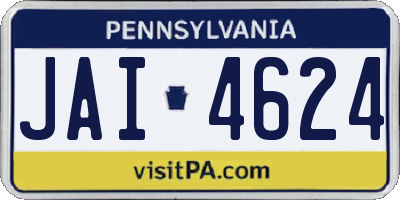 PA license plate JAI4624