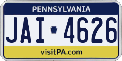 PA license plate JAI4626
