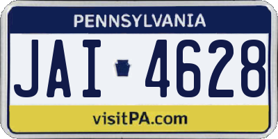 PA license plate JAI4628