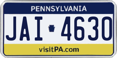 PA license plate JAI4630