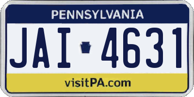 PA license plate JAI4631