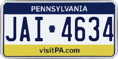 PA license plate JAI4634