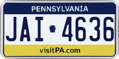 PA license plate JAI4636