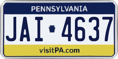 PA license plate JAI4637