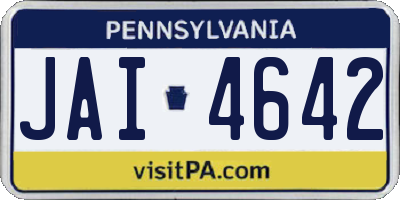 PA license plate JAI4642