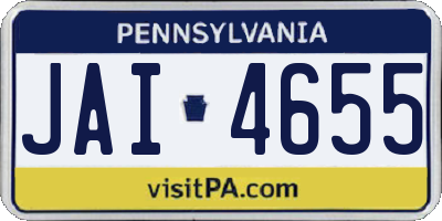 PA license plate JAI4655