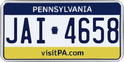 PA license plate JAI4658
