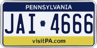 PA license plate JAI4666