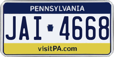 PA license plate JAI4668