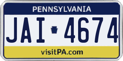 PA license plate JAI4674
