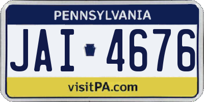 PA license plate JAI4676