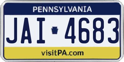 PA license plate JAI4683