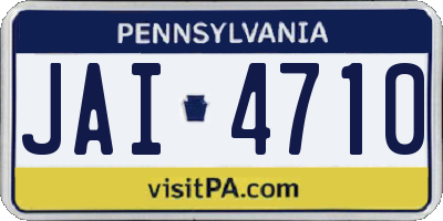 PA license plate JAI4710