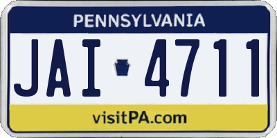 PA license plate JAI4711