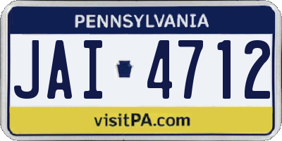 PA license plate JAI4712