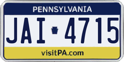 PA license plate JAI4715