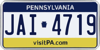 PA license plate JAI4719