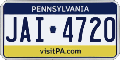 PA license plate JAI4720