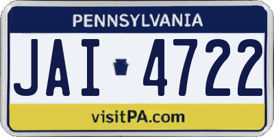 PA license plate JAI4722