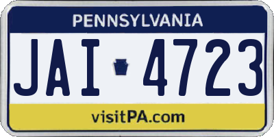 PA license plate JAI4723