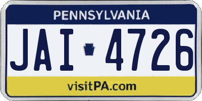 PA license plate JAI4726