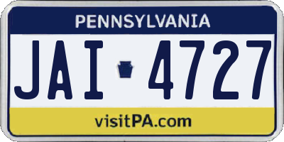 PA license plate JAI4727