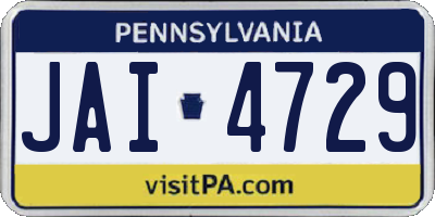 PA license plate JAI4729
