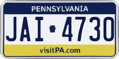 PA license plate JAI4730