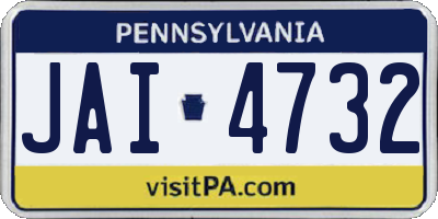 PA license plate JAI4732