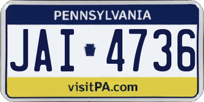 PA license plate JAI4736