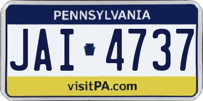 PA license plate JAI4737