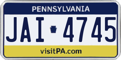 PA license plate JAI4745