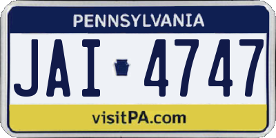 PA license plate JAI4747