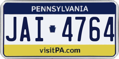 PA license plate JAI4764