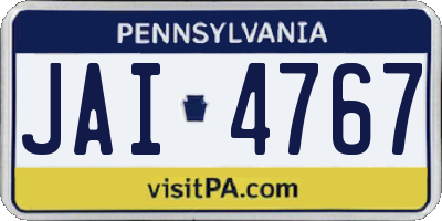 PA license plate JAI4767