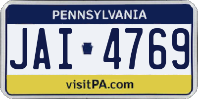 PA license plate JAI4769