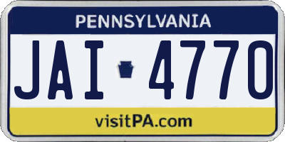 PA license plate JAI4770