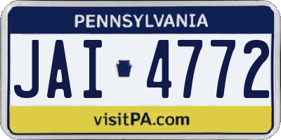 PA license plate JAI4772