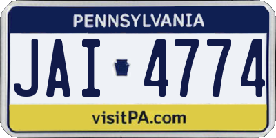 PA license plate JAI4774
