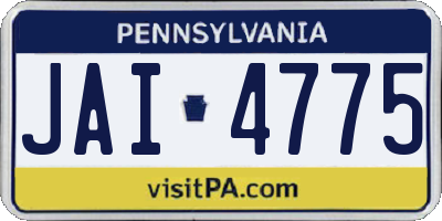 PA license plate JAI4775