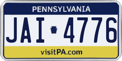 PA license plate JAI4776