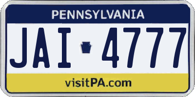 PA license plate JAI4777