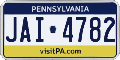 PA license plate JAI4782