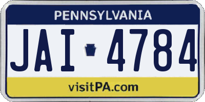 PA license plate JAI4784