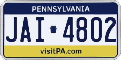 PA license plate JAI4802