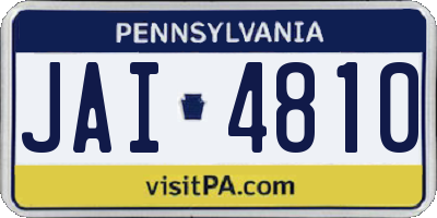 PA license plate JAI4810