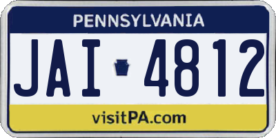 PA license plate JAI4812