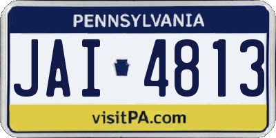 PA license plate JAI4813
