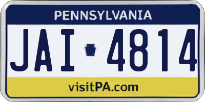 PA license plate JAI4814