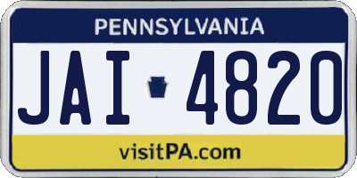 PA license plate JAI4820